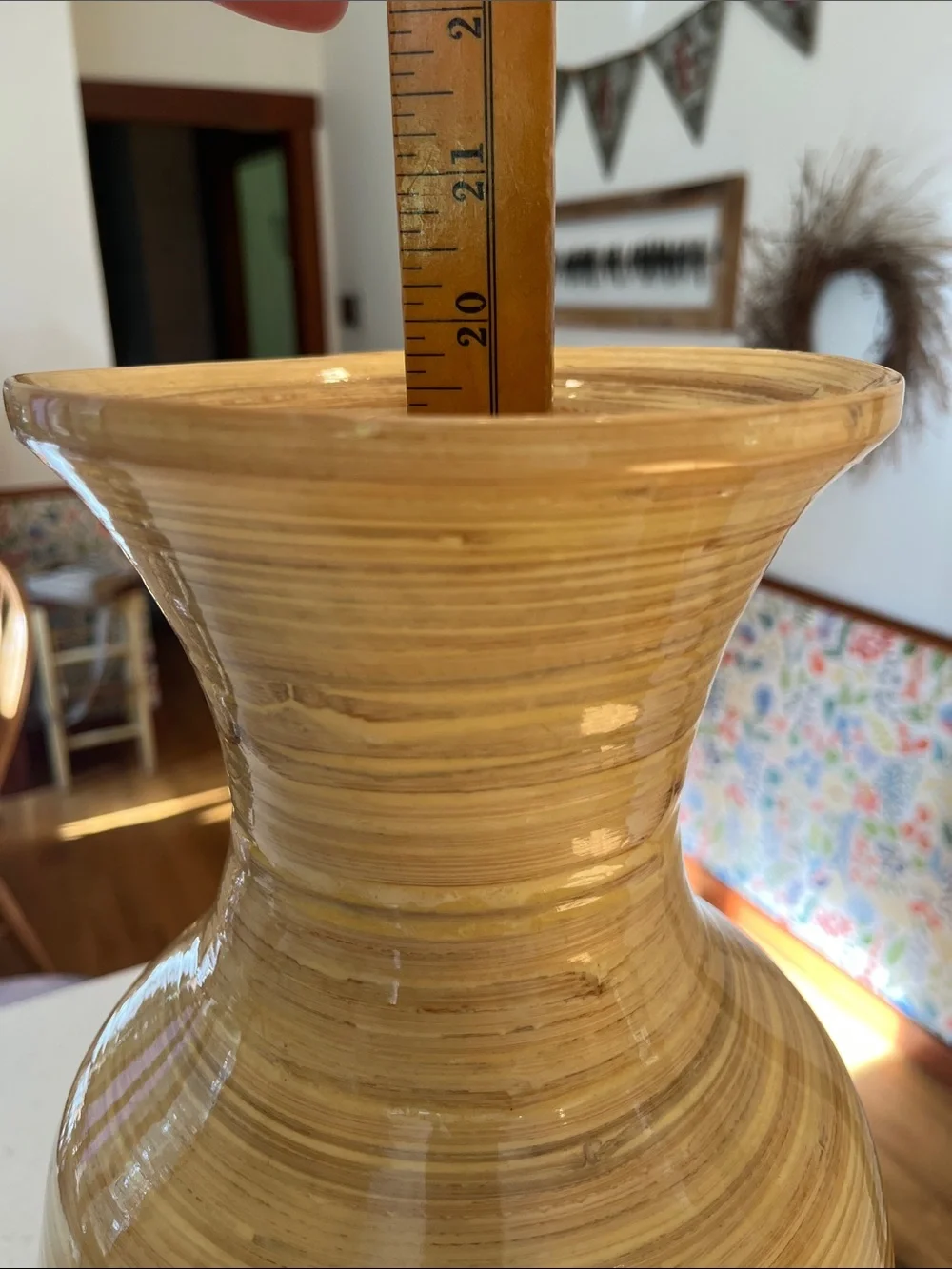Yellow Glazed Ceramic Floor Vase - Home Accents